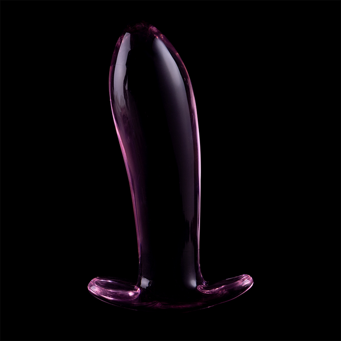 NEBULA SERIES BY IBIZA - MODEL 5 ANALE PLUG BOROSILICAATGLAS ROZE 12,5 CM -Ø- 3,5 CM