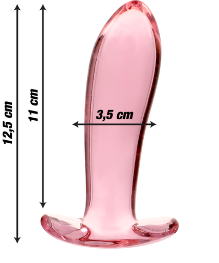 NEBULA SERIES BY IBIZA - MODEL 5 ANAL PLUG BOROSILICATE GLASS PINK 12.5 CM -O- 3.5 CM