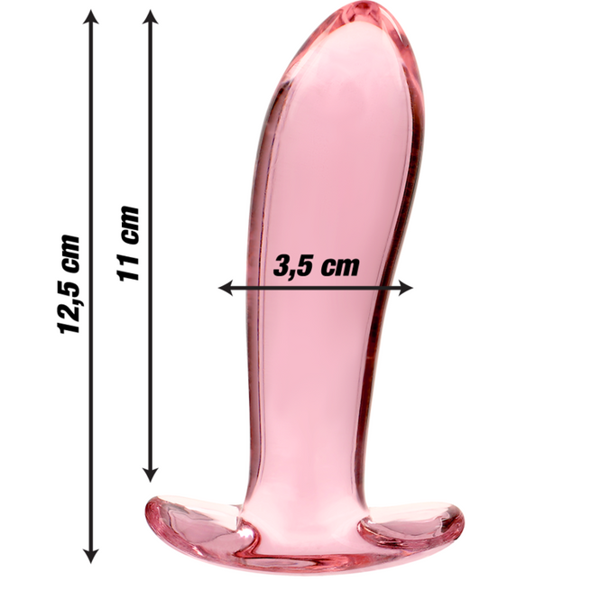 NEBULA SERIES BY IBIZA - MODEL 5 ANALE PLUG BOROSILICAATGLAS ROZE 12,5 CM -Ø- 3,5 CM