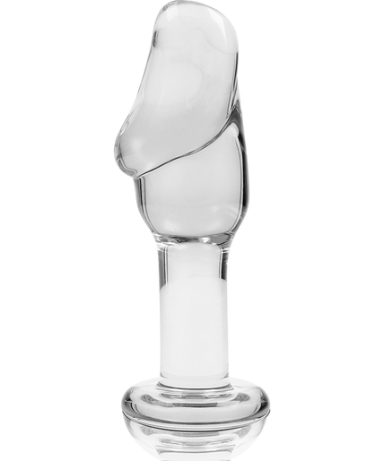 NEBULA SERIES BY IBIZA - MODEL 6 ANAL PLUG BOROSILICATE GLASS CLEAR 12.5 CM -O- 4 CM