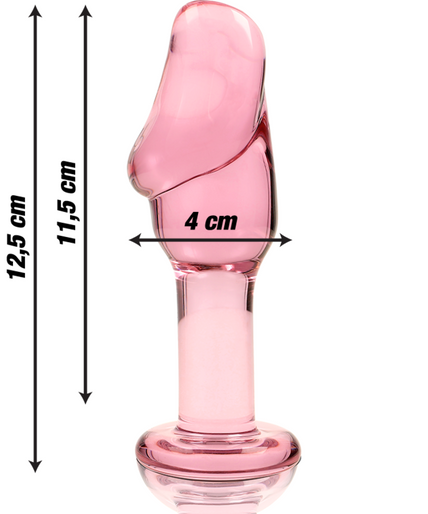 NEBULA SERIES BY IBIZA - MODEL 6 ANAL PLUG BOROSILICATE GLASS PINK 12.5 CM -O- 4 CM