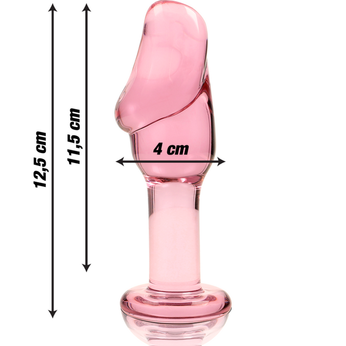 NEBULA SERIE VAN IBIZA - MODEL 6 ANALE PLUG BOROSILICAAT GLAS ROZE 12,5 CM -O- 4 CM