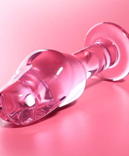 NEBULA SERIES BY IBIZA - MODEL 6 ANAL PLUG BOROSILICATE GLASS PINK 12.5 CM -O- 4 CM