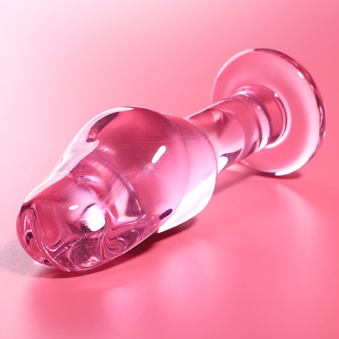NEBULA SERIE VAN IBIZA - MODEL 6 ANALE PLUG BOROSILICAAT GLAS ROZE 12,5 CM -O- 4 CM