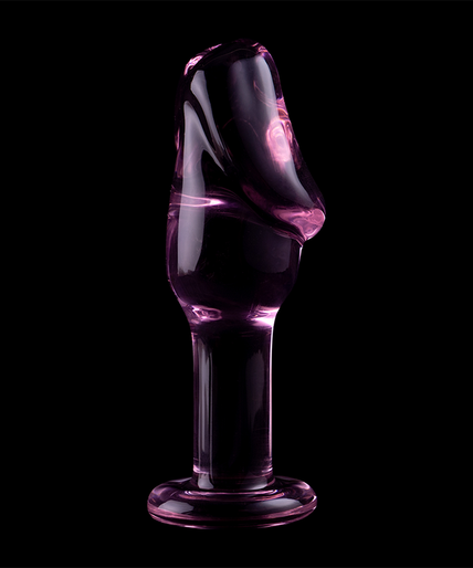 NEBULA SERIES BY IBIZA - MODEL 6 ANAL PLUG BOROSILICATE GLASS PINK 12.5 CM -O- 4 CM