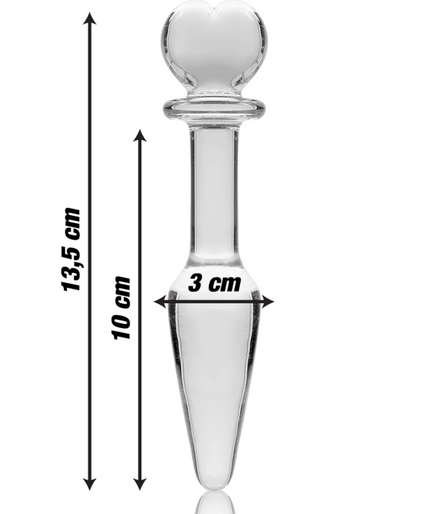 NEBULA SERIES BY IBIZA - MODEL 7 ANAL PLUG BOROSILICATE GLASS CLEAR 13.5 CM -O- 3 CM