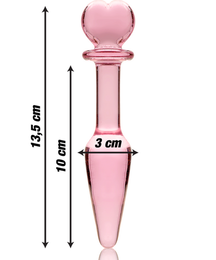 NEBULA SERIES BY IBIZA - MODEL 7 ANAL PLUG BOROSILICATE GLASS PINK 13.5 CM -O- 3 CM