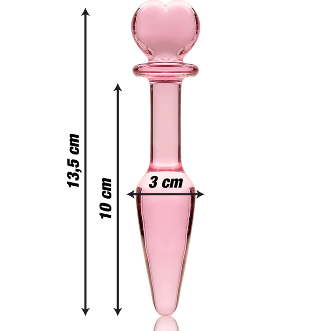 NEBULA SERIES BY IBIZA - MODEL 7 ANALPLUG BOROSILICAATGLAS ROZE 13,5 CM -O- 3 CM