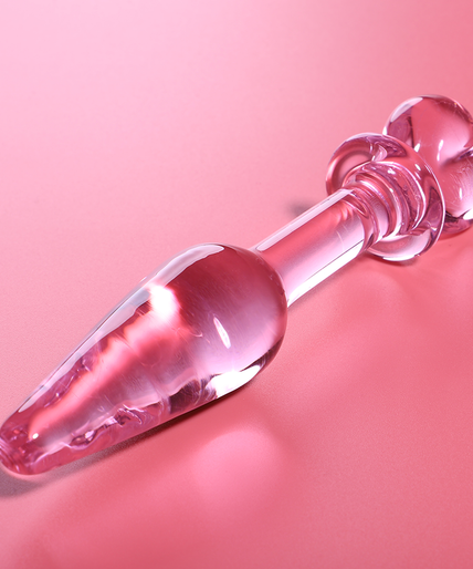 NEBULA SERIES BY IBIZA - MODEL 7 ANAL PLUG BOROSILICATE GLASS PINK 13.5 CM -O- 3 CM