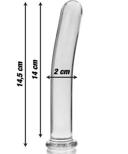 NEBULA SERIES BY IBIZA - MODEL 8 DILDO BOROSILICATE GLASS CLEAR 14.5 CM -O- 2 CM