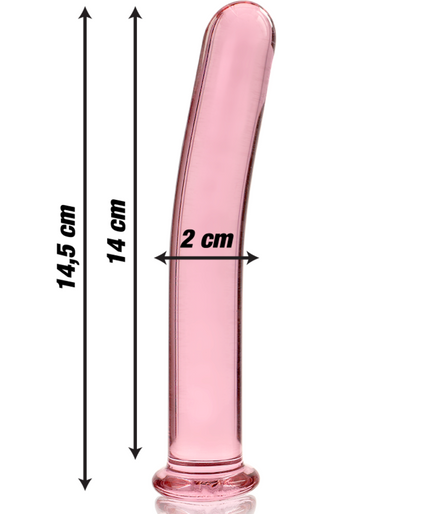 NEBULA SERIES BY IBIZA - MODEL 8 DILDO BOROSILICATE GLASS PINK 14.5 CM -O- 2 CM