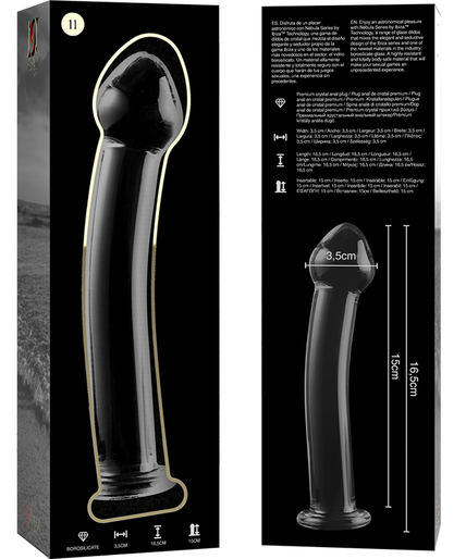 NEBULA SERIES BY IBIZA - MODEL 11 DILDO BOROSILICATE GLASS CLEAR 16 CM -O- 3 CM