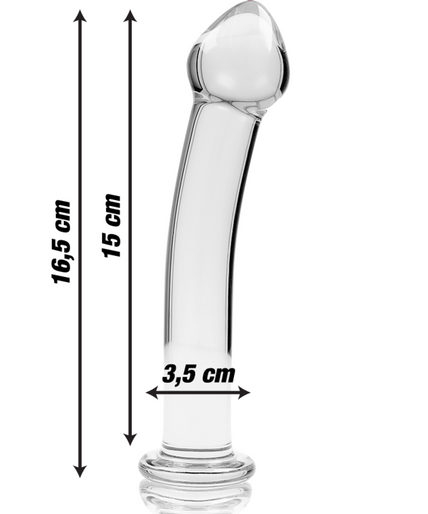 NEBULA SERIES BY IBIZA - MODEL 11 DILDO BOROSILICATE GLASS CLEAR 16 CM -O- 3 CM