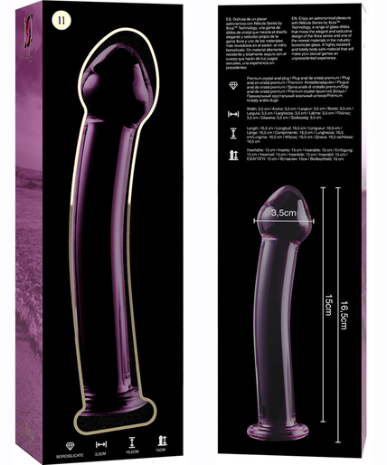 NEBULA SERIES BY IBIZA - MODEL 11 DILDO BOROSILICATE GLASS PINK 16 CM -O- 3 CM