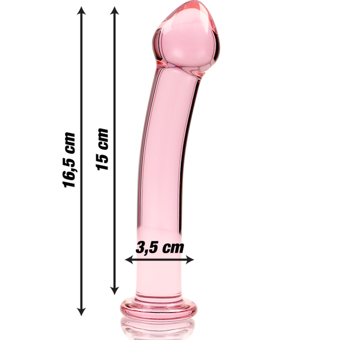 NEBULA SERIES BY IBIZA - MODEL 11 DILDO BOROSILICAATGLAS ROZE 16 CM -O- 3 CM