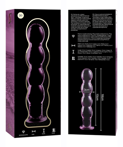 NEBULA SERIES BY IBIZA - MODEL 10 DILDO BOROSILICATE GLASS PINK 16.5 CM -O- 3.5 CM