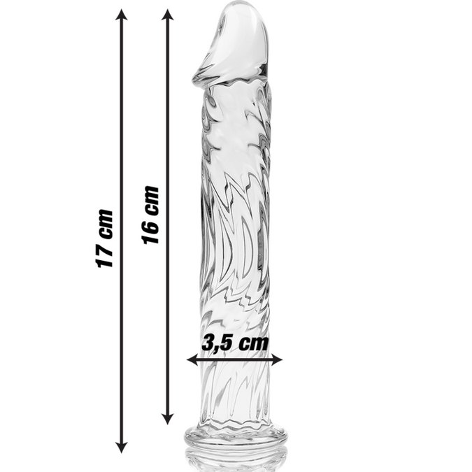 Nebula-serie van Ibiza – Model 12 Dildo van Borosilicaatglas Helder 17 cm – Ø 3,5 cm