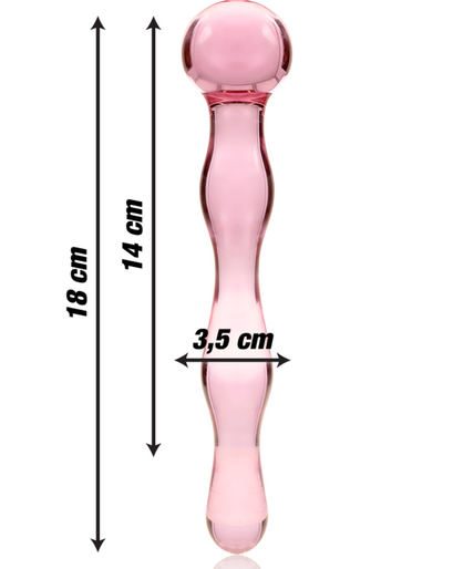 NEBULA SERIES BY IBIZA - MODEL 13 DILDO BOROSILICATE GLASS PINK 18 CM -O- 3.5 CM