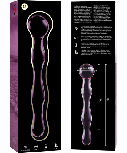NEBULA SERIES BY IBIZA - MODEL 13 DILDO BOROSILICATE GLASS PINK 18 CM -O- 3.5 CM
