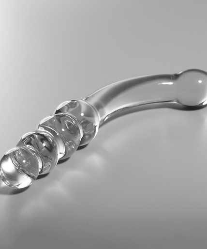 NEBULA SERIES BY IBIZA - MODEL 14 DILDO BOROSILICATE GLASS CLEAR 18.5 CM -O- 3 CM
