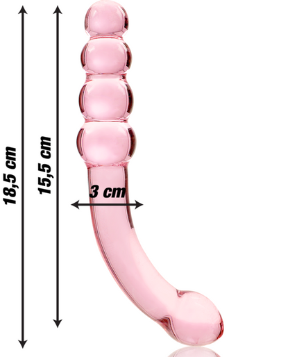 NEBULA SERIES BY IBIZA - MODEL 14 DILDO BOROSILICATE GLASS PINK 18.5 CM -O- 3 CM