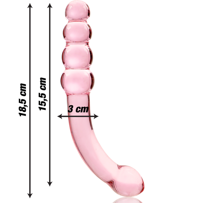 NEBULA SERIE VAN IBIZA - MODEL 14 DILDO BOROSILICAATGLAS ROZE 18,5 CM -O- 3 CM
