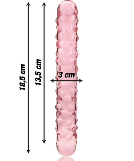 NEBULA SERIES BY IBIZA - MODEL 15 DILDO BOROSILICATE GLASS PINK 18.5 CM -O- 3 CM