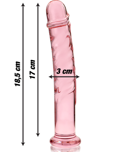 NEBULA SERIES BY IBIZA - MODEL 16 DILDO BOROSILICATE GLASS PINK 18.5 CM -O- 3 CM