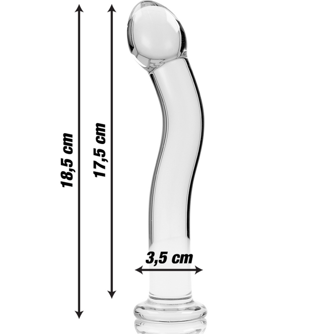 NEBULA-SERIE VAN IBIZA - MODEL 18 DILDO BOROSILICAATGLAS HELDER 18,5 CM -Ø- 3,5 CM