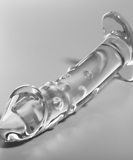 NEBULA SERIES BY IBIZA - MODEL 19 DILDO BOROSILICATE GLASS CLEAR 18.5 CM -O- 4 CM