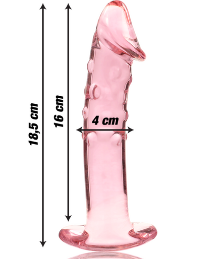 NEBULA SERIES BY IBIZA - MODEL 19 DILDO BOROSILICATE GLASS PINK 18.5 CM -O- 4 CM