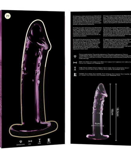 NEBULA SERIES BY IBIZA - MODEL 19 DILDO BOROSILICATE GLASS PINK 18.5 CM -O- 4 CM