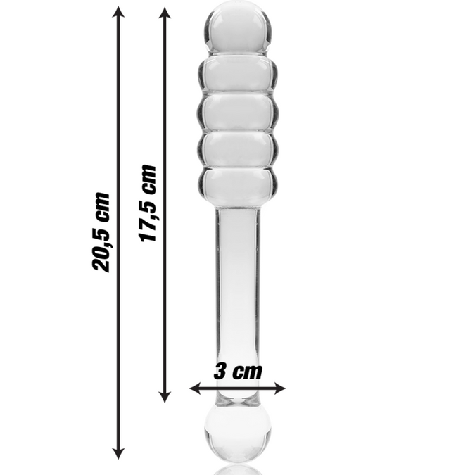 NEBULA SERIE VAN IBIZA - MODEL 20 DILDO BOROSILICAATGLAS HELDER 20,5 CM -O- 3 CM