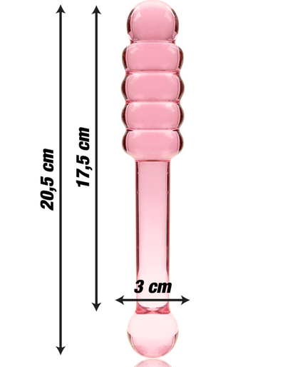 NEBULA SERIES BY IBIZA - MODEL 20 DILDO BOROSILICATE GLASS PINK 20.5 CM -O- 3 CM