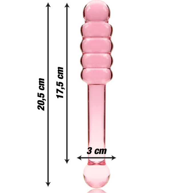 NEBULA SERIE VAN IBIZA - MODEL 20 DILDO BOROSILICAATGLAS ROZE 20.5 CM -O- 3 CM