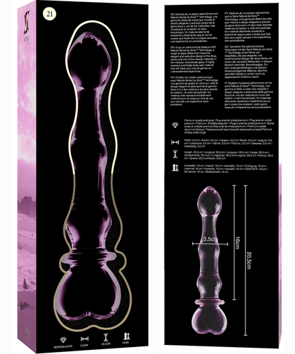 NEBULA SERIES BY IBIZA - MODEL 21 DILDO BOROSILICATE GLASS PINK 20.5 CM -O- 3.5 CM