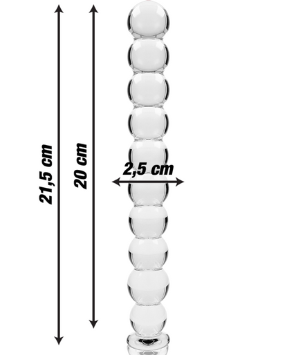 NEBULA SERIES BY IBIZA - MODEL 22 DILDO BOROSILICATE GLASS CLEAR 21.5 CM -O- 2.5 CM