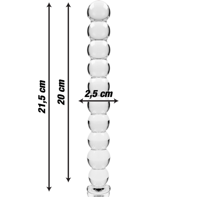 NEBULA SERIE VAN IBIZA - MODEL 22 DILDO BOROSILICAATGLAS HELDER 21,5 CM -O- 2,5 CM