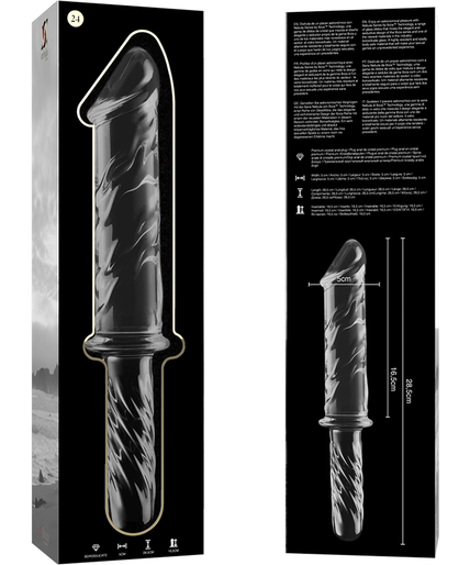 NEBULA SERIES BY IBIZA - MODEL 24 DILDO BOROSILICATE GLASS CLEAR 28.5 CM -O- 5 CM