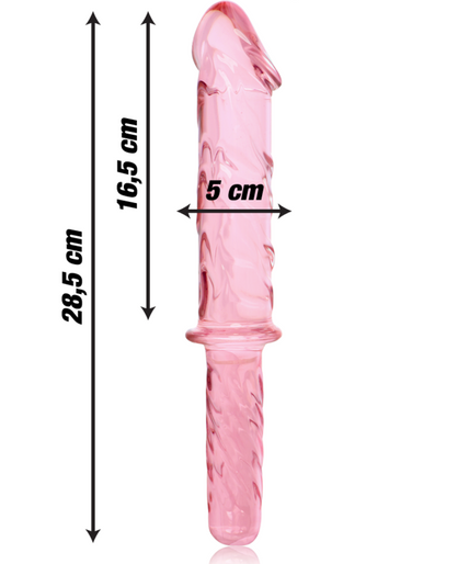 NEBULA SERIES BY IBIZA - MODEL 24 DILDO BOROSILICATE GLASS PINK 28.5 CM -O- 5 CM