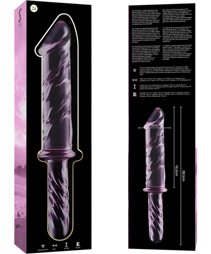 NEBULA SERIES BY IBIZA - MODEL 24 DILDO BOROSILICATE GLASS PINK 28.5 CM -O- 5 CM