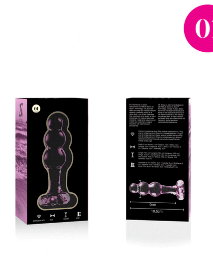 NEBULA SERIES BY IBIZA - MODEL 1 ANAL PLUG BOROSILICATE GLASS PINK 10.5 CM -O- 3 CM