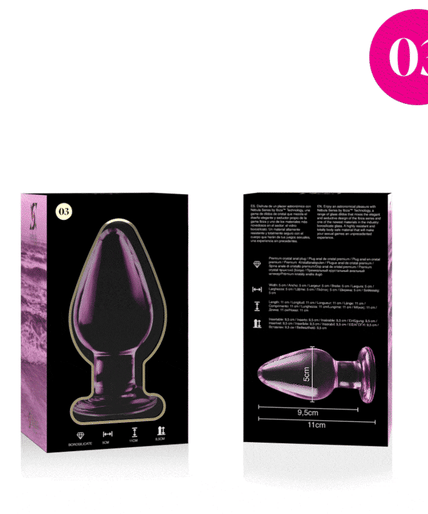 NEBULA SERIES BY IBIZA - MODEL 3 ANAL PLUG BOROSILICATE GLASS PINK 11 CM -O- 5 CM