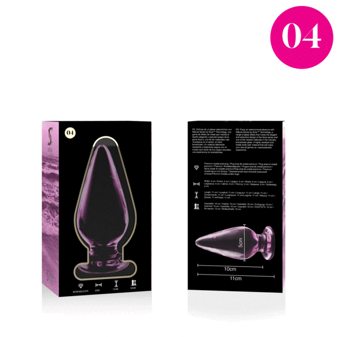 NEBULA SERIES BY IBIZA - MODEL 4 ANAL PLUG BOROSILICAATGLAS ROZE 11 CM -Ø- 5 CM