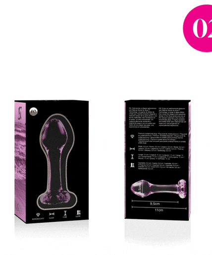 NEBULA SERIES BY IBIZA - MODEL 2 ANAL PLUG BOROSILICATE GLASS PINK 11 CM -O- 3.5 CM