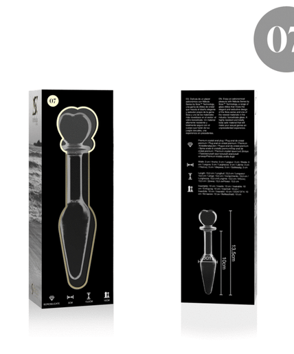 NEBULA SERIES BY IBIZA - MODEL 7 ANAL PLUG BOROSILICATE GLASS CLEAR 13.5 CM -O- 3 CM