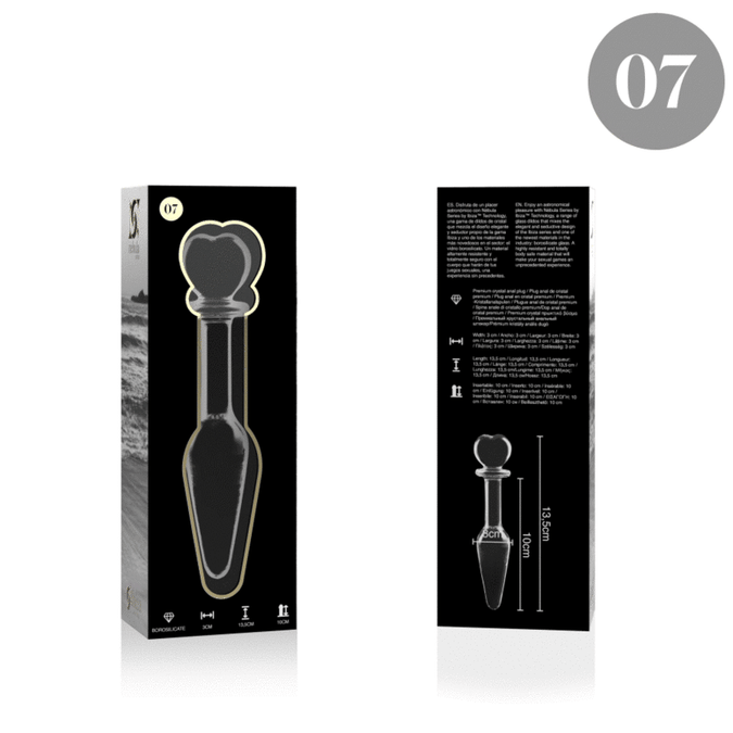 NEBULA SERIES BY IBIZA - MODEL 7 ANALE PLUG BOROSILICAATGLAS HELDER 13,5 CM -O- 3 CM