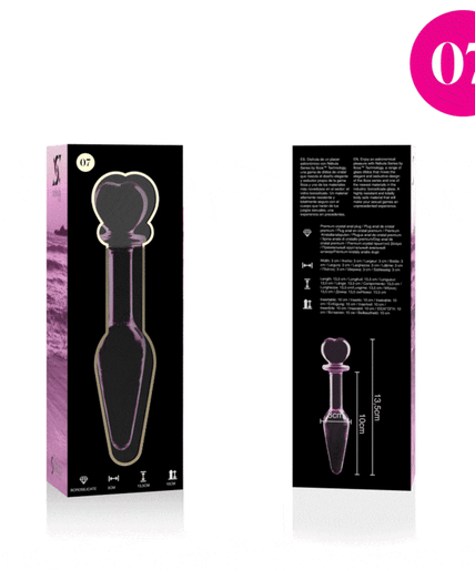 NEBULA SERIES BY IBIZA - MODEL 7 ANAL PLUG BOROSILICATE GLASS PINK 13.5 CM -O- 3 CM