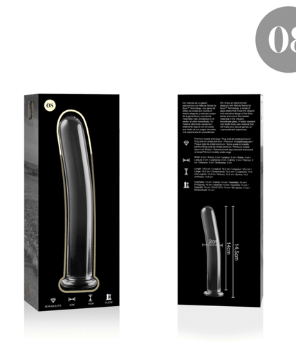 NEBULA SERIES BY IBIZA - MODEL 8 DILDO BOROSILICATE GLASS CLEAR 14.5 CM -O- 2 CM