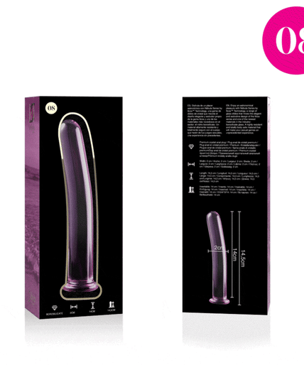 NEBULA SERIES BY IBIZA - MODEL 8 DILDO BOROSILICATE GLASS PINK 14.5 CM -O- 2 CM